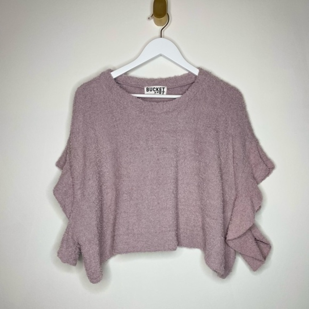 Bucketlist Plush Cropped Oversized Sweater Blouse